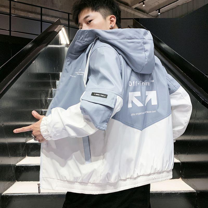 Men's Coat Casual Korean Style Spring Fashionable Thin Jacket Hood Student Workwear Jacket Harajuku Street Clothing