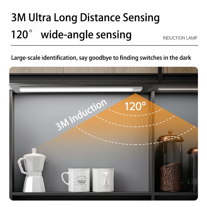 Rechargeable Motion Sensor LED Bar Light Induction Night Light Portable Cordless Magnetic Cabinet Lamp for Kitchen Bedside Room