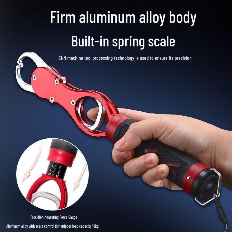 Fish Gripper Fishing Tool: Multi-functional Hook Remover Pliers with Scale for Large Fish.