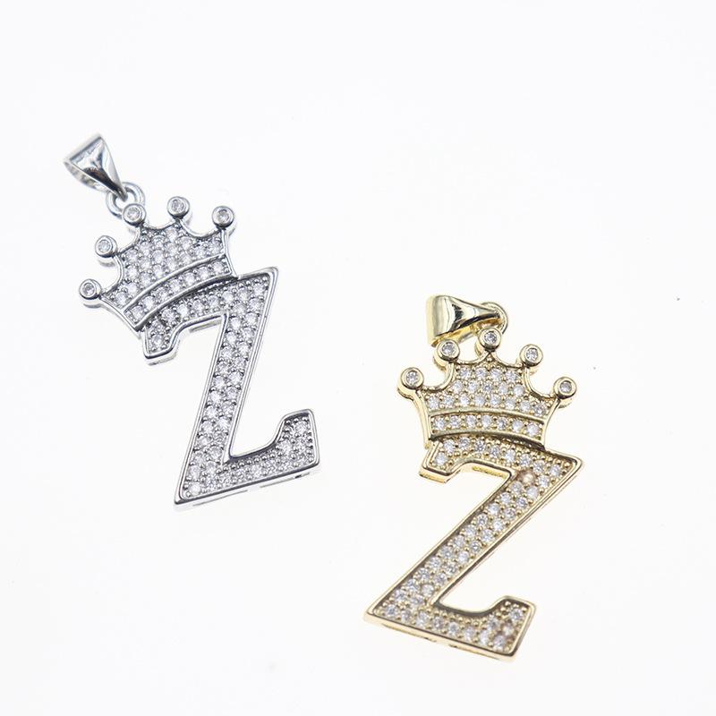 

26 английских букв женские буквы мода корона кулон ожерелье циркон кулон ювелирные изделия KC