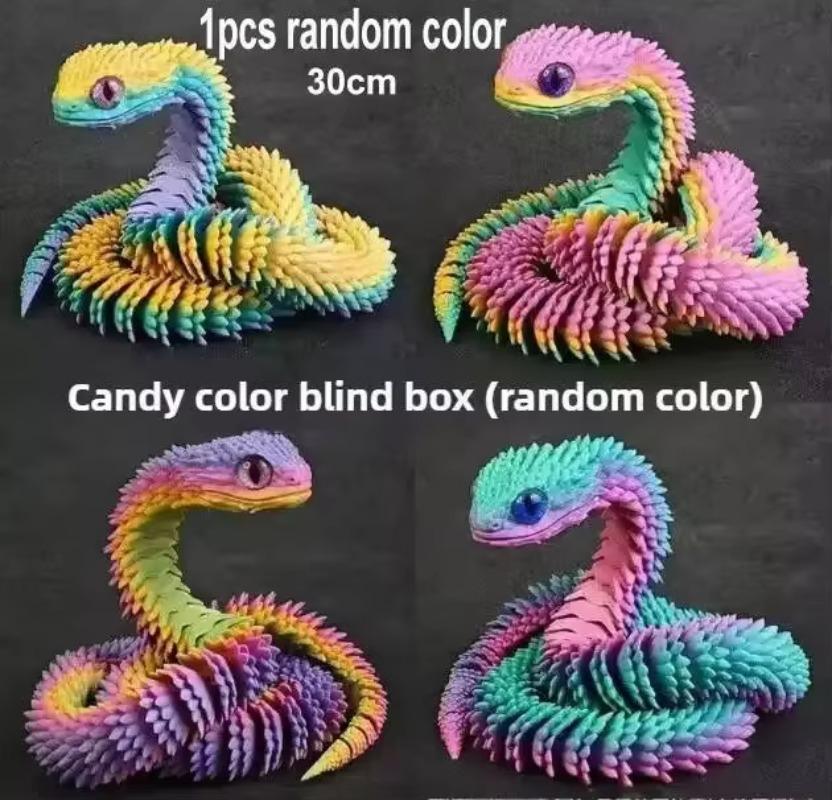 

Нетоксичная 3D-печатная змея, игрушка с подвижными суставами, кукла, модель имитации змеи, украшение для рабочего стола, поделка, игрушка для детей, подарок