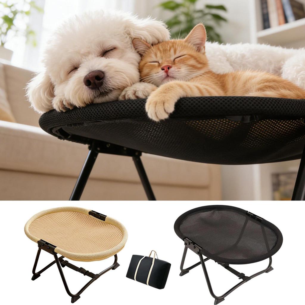 Elevated Cat Bed Foldable Soft Hammock Indoor Camping Cat Cot Beds For Small Medium Kitten Puppy Indoor Outdoor Home Garden