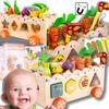 Wooden Montessori Educational Sorter Carrot Vegetable Garden Training +Free