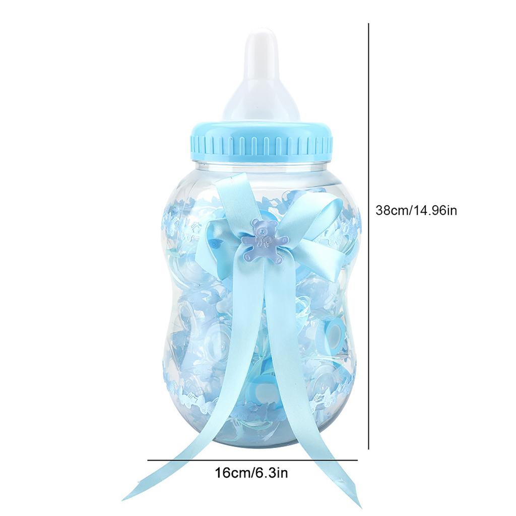 Lot de 30 jolies boîtes à bonbons en forme de biberon, bleues, pour la décoration d'événements, de baptêmes et de fêtes.