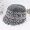 Ladies Autumn Winter Plus Fleece Pot Hat Middle-Aged and Elderly Warm Knitted Hat and Scarf Set Light Purple Single Cap