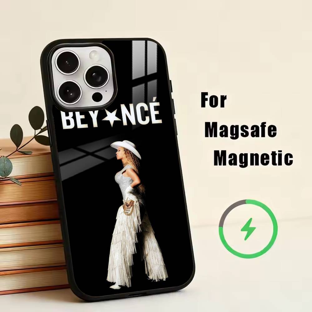 

B-Beyonce Cowboy Phone Case For iPhone17,16,15,14,13,12,11 Plus,Pro Magnetic with Magsafe Wireless Charging iPhone12PROMAX