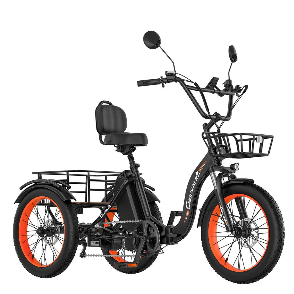 Cheevalry CF750 Freight Electric Tricycle 750W Motor 48V20AH Battery 20 Inch Freight Tires 130KG Load 25KM/H Speed Folding  E-Bike