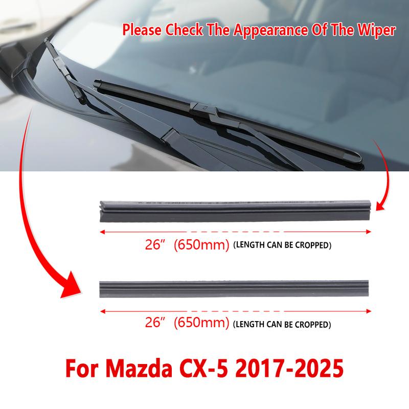 For Mazda CX-5 2017 2018 2019 2020 2022 2023 2024 2025 Wiper Refill Rubber Strip Car Wiper Accessories 1Pair