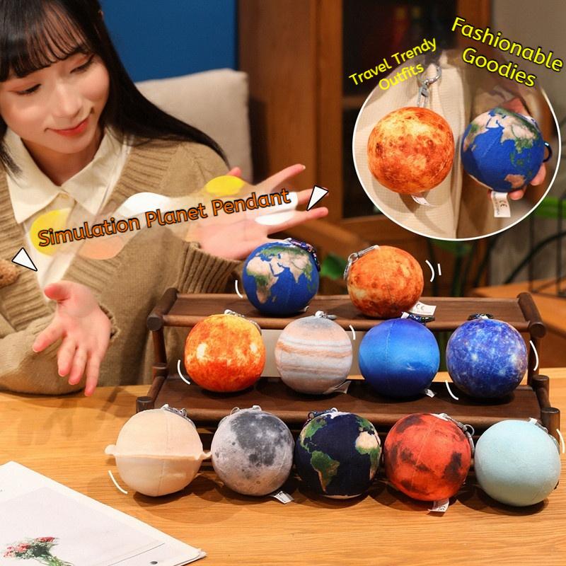 Simulation Planet Plush Toy 3D Earth Moon Mars Sun Stuffed Pillow Pendant Educational Photo Prop For Kids Nursery Decor Kid Gift