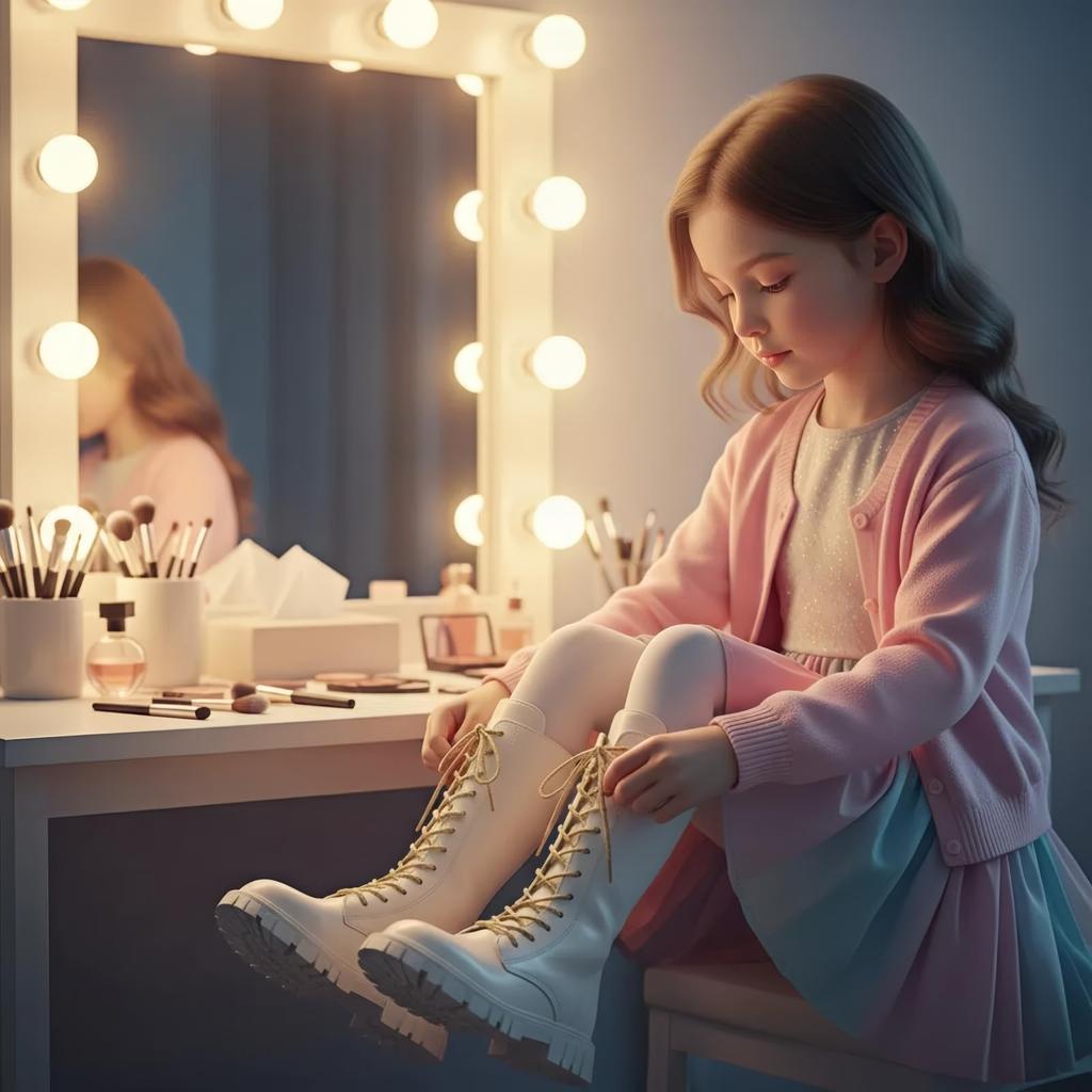 Dívčí kozačky Krátké kotníkové boty Boční zip Měkká podrážka Kožené Společenské Jezdecké boty Pro děti