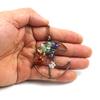 Vintage Handmade Wrapped Moon Tree Of Life Necklace Gravel Crystal Pendant N109