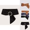 Ladies Wide Belt With Circular Buckle Faux Suede Fashion Accessory For Spring Looks