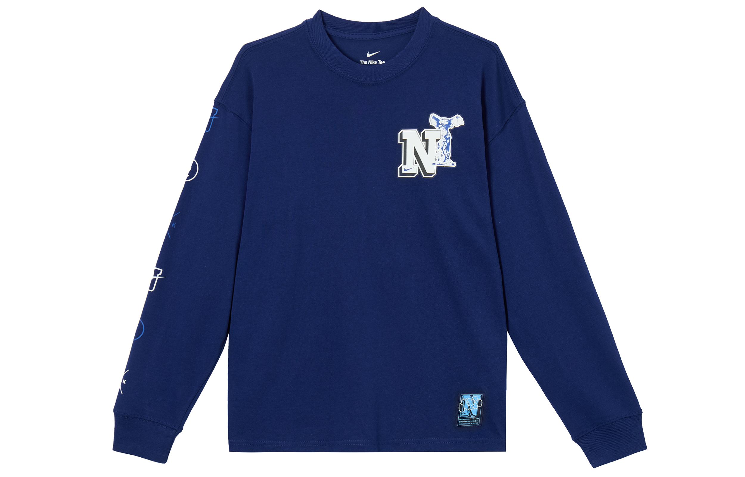Nike T Shirts Men s Blue Crew Neck Moderate HJ3306-492 XL