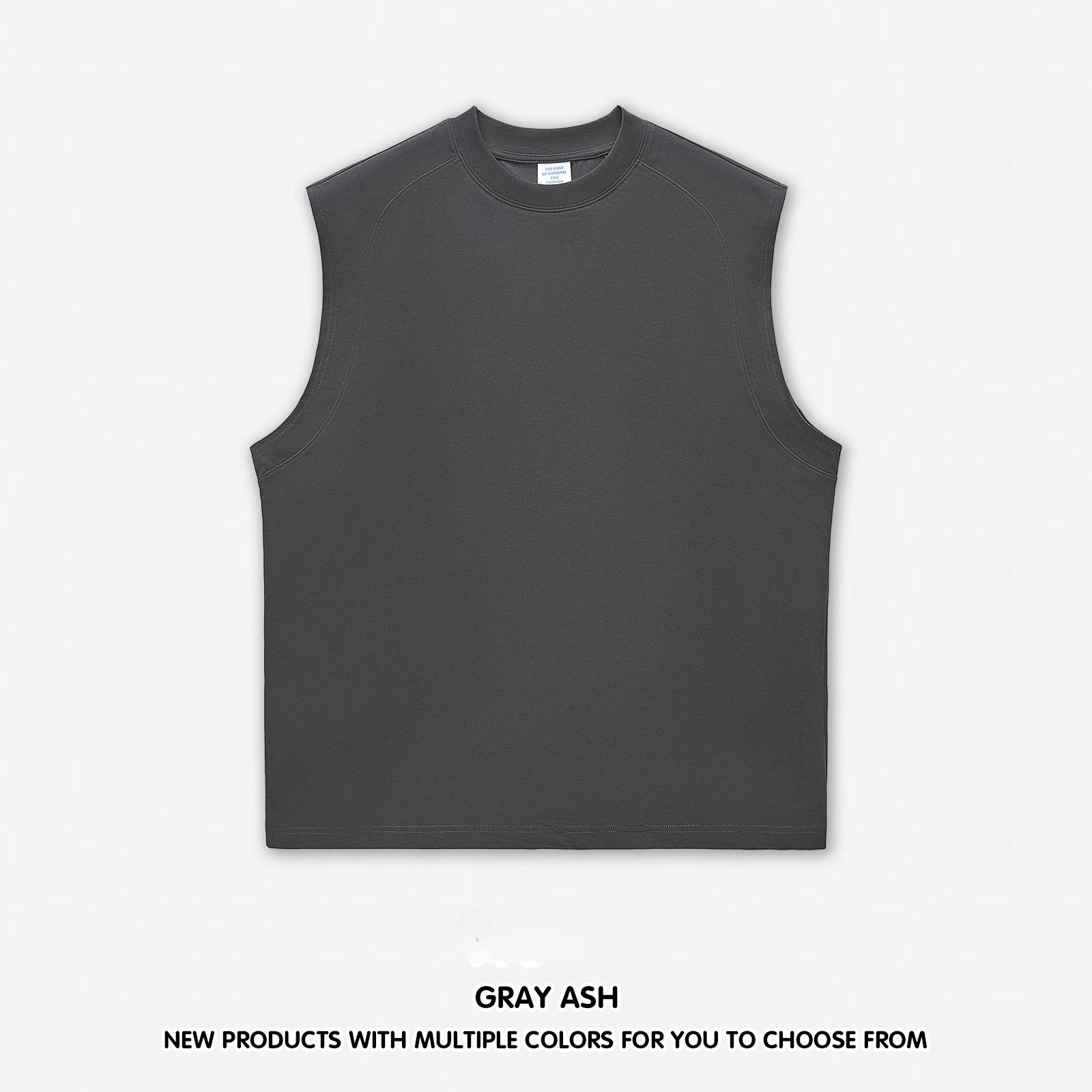 

Мужская повседневная футболка без рукавов, летняя мода, пляжный отдых, жилет, майки 5XL темно-серого