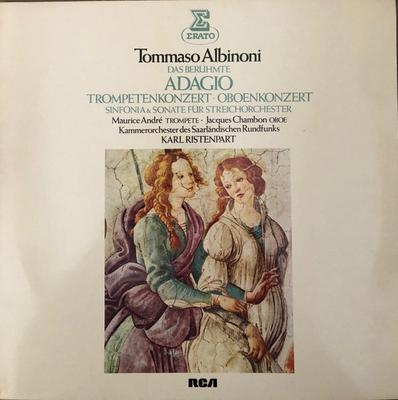 LP Record TOMMASO ALBINONI - Das Berühmte Adagio, Trompetenkonze ZL30644 Erato 1979 Germany Classical Used