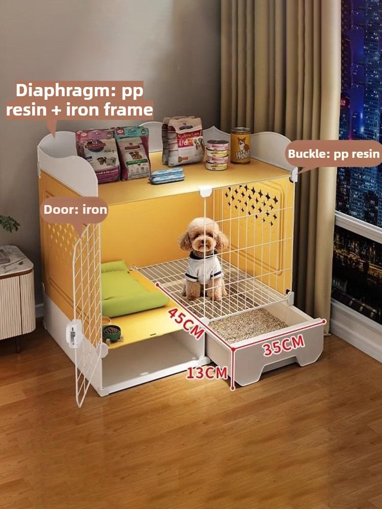 Indoor Small Teddy Dog Cage Toilet Bichon Dog Houses Bed Anti Jailbreak Household Puppy Villa Integrated Breathable Pet Kennel