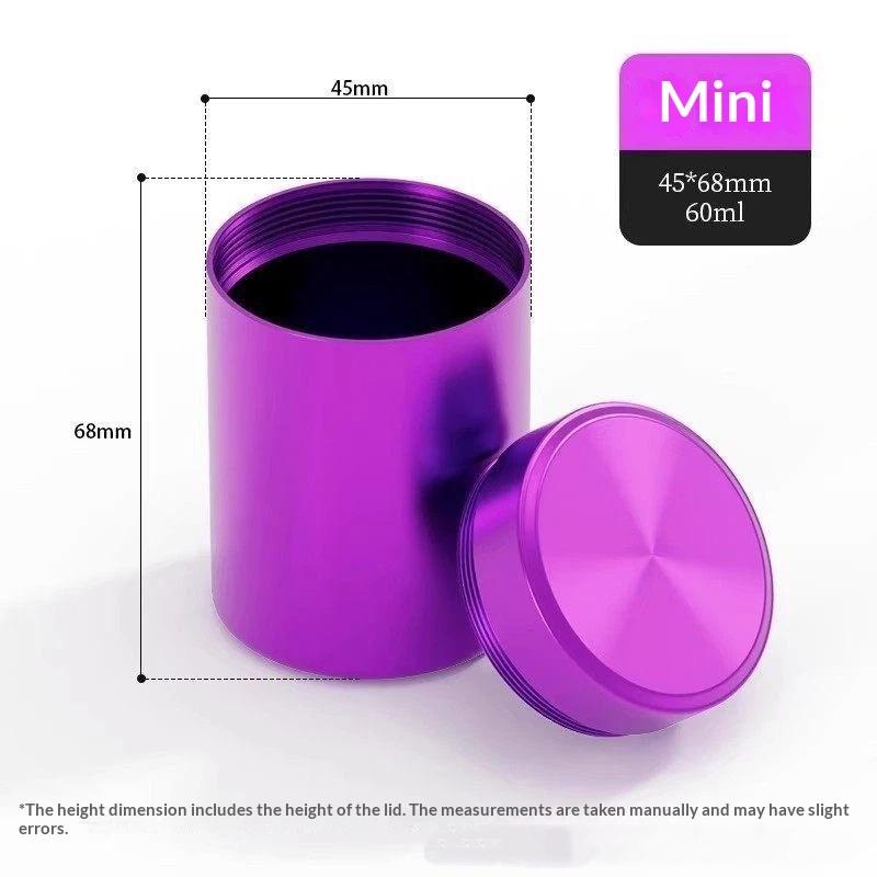 Mini Boîte à Thé Portative Scellée Boîte de Rangement Métallique en Alliage d'Aluminium Anti-humidité pour Camping Pique-nique Rangement du Thé
