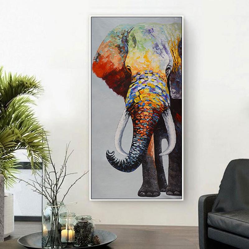 Wandkunst, Gemälde, Leinwand, Poster und Druck, Tierbild, Tierdrucke, Poster, Öl-Elefant, für Wohnzimmer, Heimdekoration, ohne Rahmen