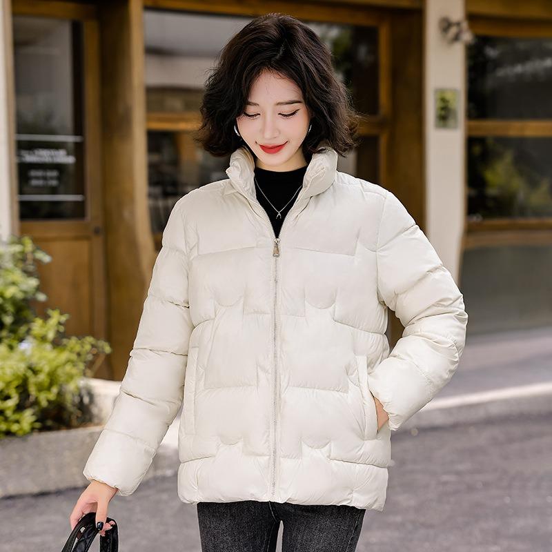 Anti-season new short down cotton clothes women's stand-up collar loose casual versatile cotton-padded clothes warm simple temperament jacket