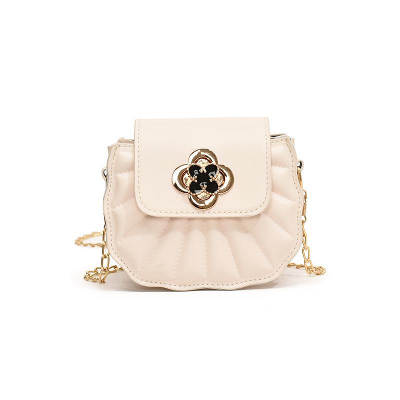 Trendy Women s Pu Leather Shoulder Bag With Sophisticated Lock Closure White