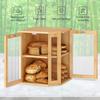 Bamboo Double Layer Bread and Pastry Storage Box with Glass Lid