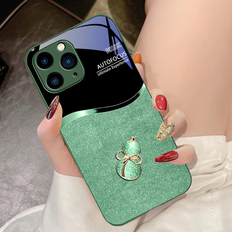 

Gradient Gourd Of Applesr For IPhone 16 Pro Max 15 Pro 14 13 12 Mini 11 XS Max XR 7 8 Plu SE 2022 Tempered Glass Phone Case For iPhone 16 Pro