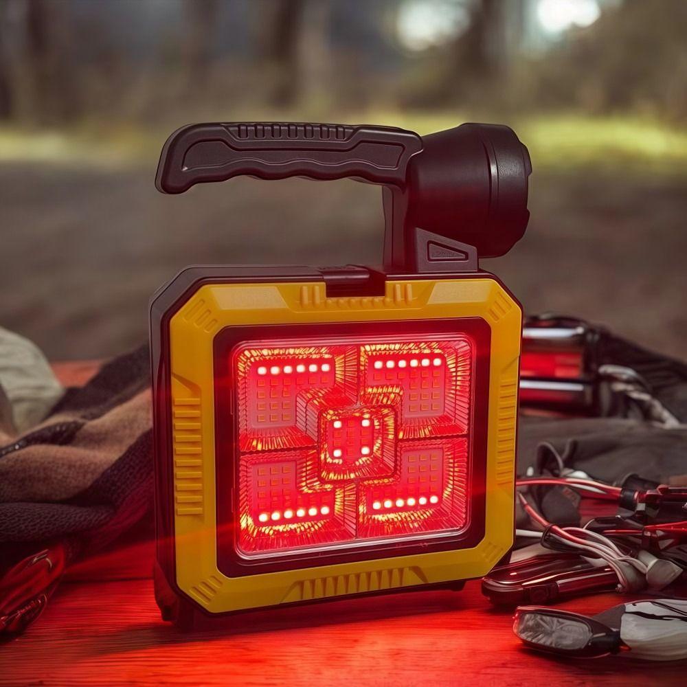 LED Solar-powered Flashlight Built-in Toolkit Strong Light Handheld Searchlight High Power Rechargeable Work Light