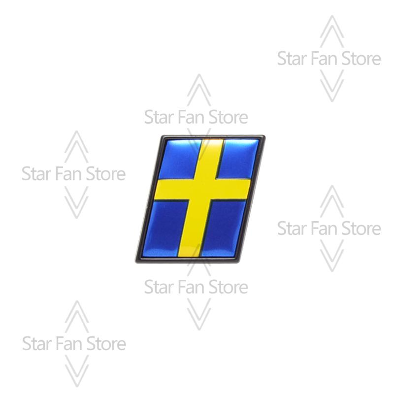 Metall Für TWIN ENGINE OCEAN RACE Entwickelter Elchtest R Design Schweden Flagge Abzeichen 3D Aufkleber Auto Kofferraum Karosserie Emblem Aufkleber