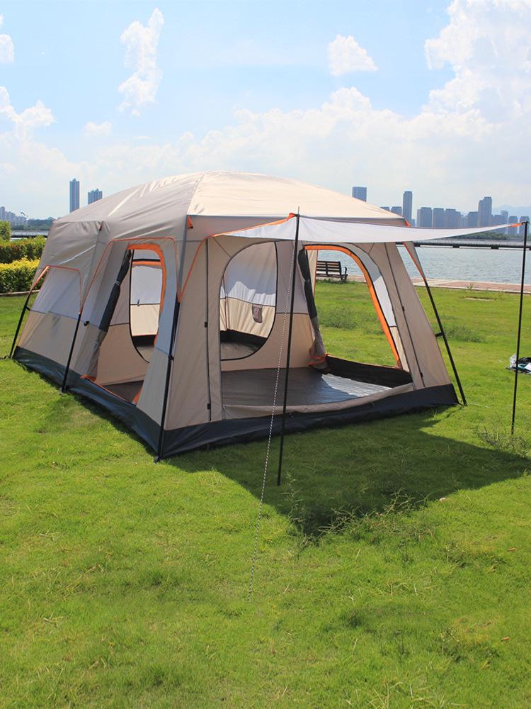 Double-Layer Outdoor Tent: Two Rooms & Living Area - Spacious, Portable, and Durable for Camping & Picnics