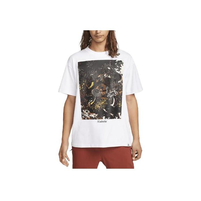 Nike ACG Logo Print Round Neck Short Sleeve T-Shirt Men Tops White DX9448-100