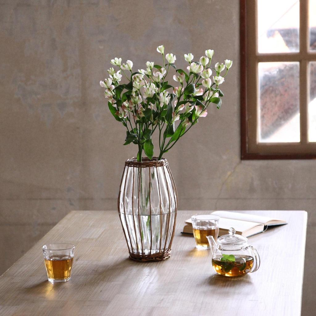 SPICE OF LIFE FONTAINE Korbgeflecht Blumenvase, Lang, 17cm Durchmesser, 30cm Höhe, LYGN1010