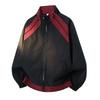 Jachetă Sport Bărbătească American Vintage Blocuri de Culoare Linii Guler Înalt