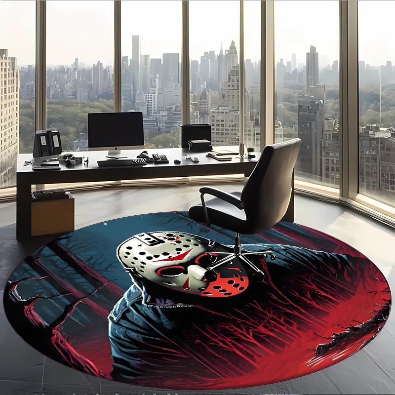 Friday The 13th (1) Round Office Rug Decorative Floor Rug for Office Bedroom Living Room and Home Space
