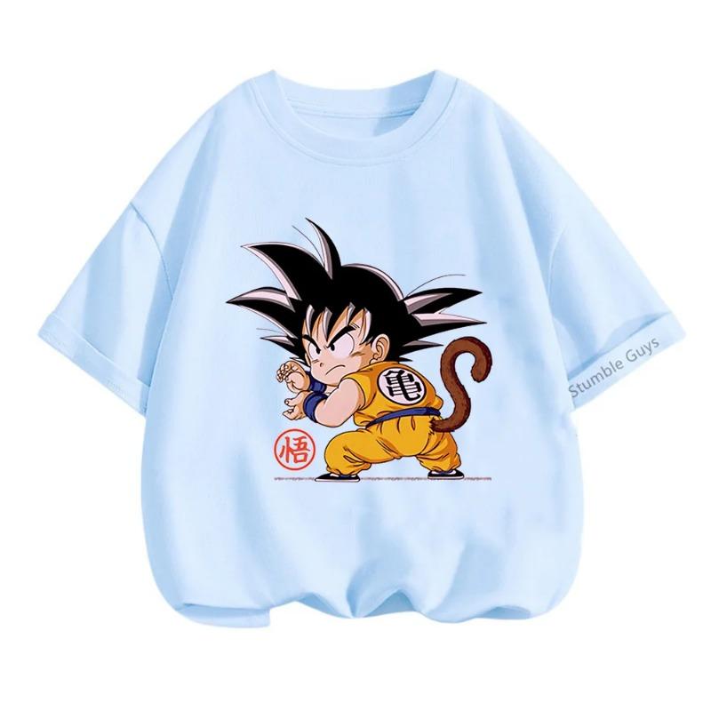 Summer 3-14 Children T Shirt Dragon Ball Z Son Goku Anime Teen Clothes Fashion Casual T-shirt Boy Clothing Tshirt Kids Tops