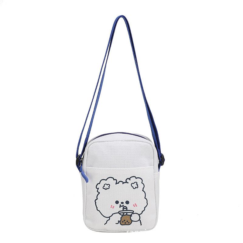 

Зимний женский рюкзак через плечо, симпатичный мультяшный холст, сумка для ежедневной смены мобильных телефонов для студентов мужского и женского пола 18*14*6