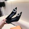 Premium Light Luxury Rhinestone Black High Heels Femininity Pointed Head Thin Heels Not Tired Feet Single Shoes Women