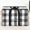 Grid Quilt Clothes Storage Bag Large Capacity Luggage Packing Bag Portable Moving Package Bag  Home