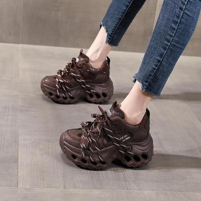 9860-5 Women's Hidden Heel Platform Sneakers, Trendy Dad Style for 2025 Autumn/Winter