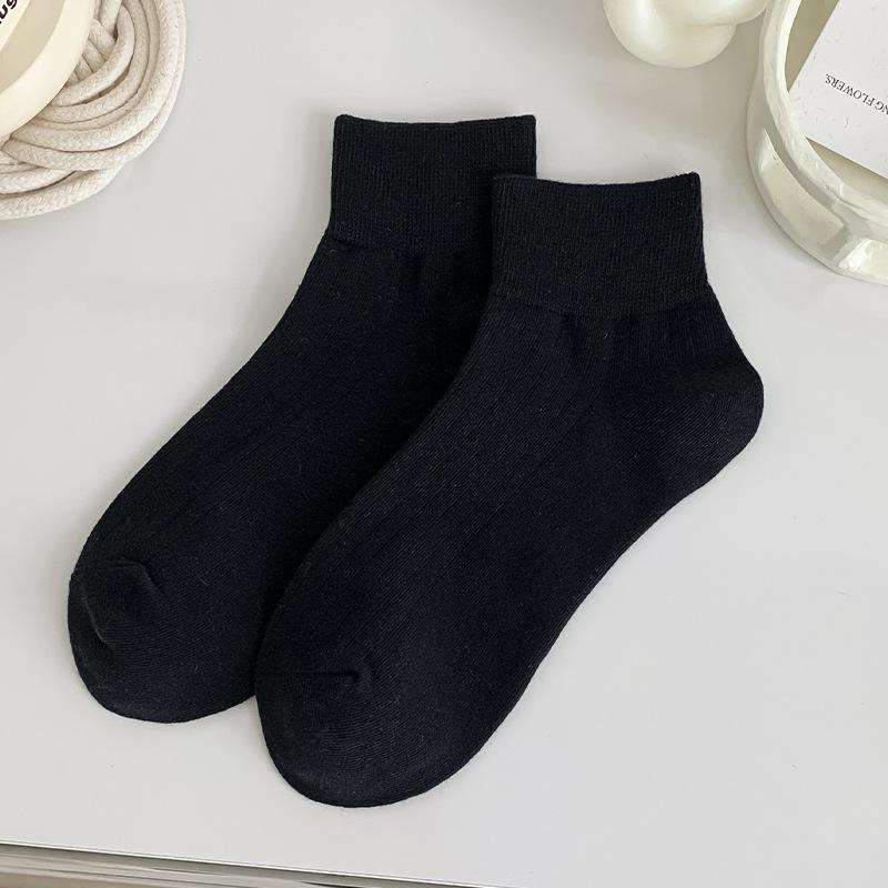 Solid-colored Cotton Socks, Women's Short Socks, Summer Trendy Polka Dot Women's Boneless Boat Socks