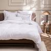 "Prestige" Flat Sheet 100% Combed Cotton Sateen with Fine Stripes / 120 Threads / Cm² Pure Cotton - - 270 X 300 Cm for King Size Bed