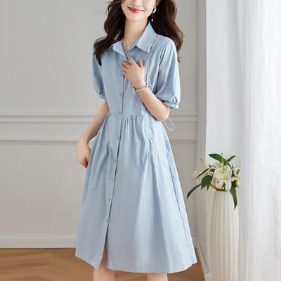 Shirt Dress Children's Short Sleeves Summer New French Temperament Loose Dress