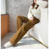 Winter New Thickening Velvet Wide Leg PantsCasual Warm Elegant Women Sweatpants Korean High Waist Loose Straight Pants Female