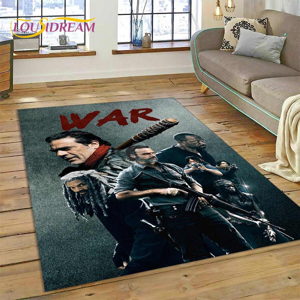 Tappeto 3D The Walking Dead Lincoln TWD TV per Soggiorno Camera da Letto Decorazione Casa, Tappetino da Pavimento Antiscivolo Decorazione per Divano Zerbino