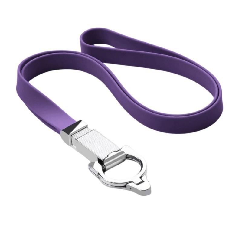 Multifunction Silicone Phone Strap Phone Lanyard Featuring Removable Metal Rings That double As A Hand Stand for Home Use