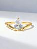 925 Sterling Silver Minimalism Smooth V-shape Zircon Ring For Women Engagement Wedding Anniversary High Quality Fine Jewelry
