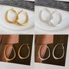 PONYKISS  Sterling Silver 18K Gold Exaggerated Oval Hoop Earring for Women Minimalist Fine  Trendy Accessories