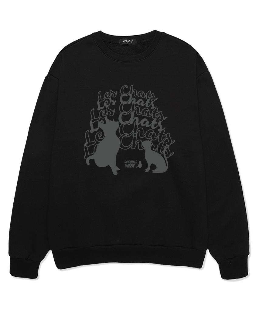 Wissi Cat Chatting Oversized Sweatshirt (Wls013) White (B Type)