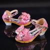Girls Sandals Summer Children's Princess Shoes Little Girls High-heeled Bow-knot Crystal Sandals Party Dress Wedding