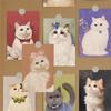 10 Sheets /set Cat Album Card Art Animal Illustrations Nordic-style Decorative Wall Stickers for Living Room