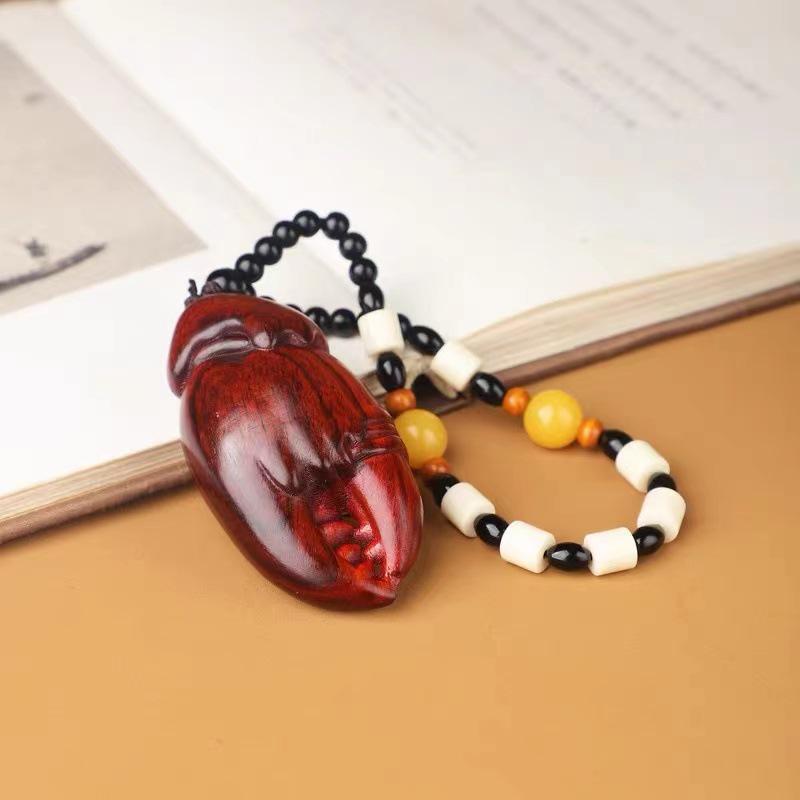 Small-Leaf Red Sandalwood Pendant: Wealth-Attracting Pixiu, Gourd, Dragon, Tortoise Design